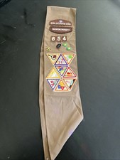 Vintage Girl Scouts/Brownie Montachusett Sash W/ 18 Patches And 4 Pins picture