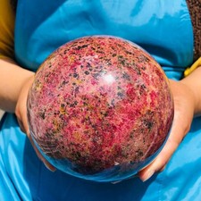 6.97LB Natural rhodonite sphere quartz crystal polished ball healing decor gift picture