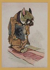 1957 Fairy tale Anthropomorphic Hyena in dressed ART RACHEV Soviet POSTCARD Old picture