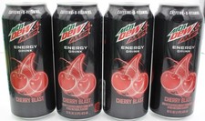 Mtn Dew AMP Energy Drink Cherry Blast 64oz 4-PACK cans 160mg Caffeine B-Vitamins picture