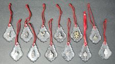 Reed & Barton Sterling and Crystal Twelve 12 Days of Christmas Ornament Set RARE picture