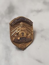 Vintage National Safety Council 7 Year Safe Driver Award Lapel Hat Pin Tie Tack picture