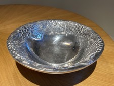 Old Town Imports Cast Aluminum Pewter Grapevine Embossed Large Serving Bowl 11