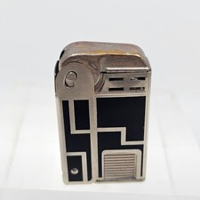 Vintage Regens Squeeze Lighter Made in USA Pat 1896140 Art Deco Black Silver picture