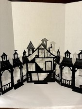 Halloween Hallmark Haunted House Metal Ornament Display Stand/Lot Of Three picture