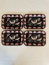 Vintage Hazel Atlas 40’s 50’s Mini RETRO PINK ELEPHANT BAR TRAYS picture