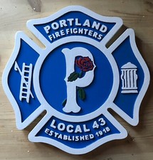 Fire Department Portland 3D routed  custom patch sign Custom carved picture