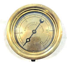 ANTIQUE BRASS AMERICAN BOURDON STEAM GAUGE 5 IN PAT'D MAR-24-03 picture