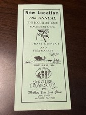 Vintage 1994 Locust Antique Machinery Show Brochure McClure PA Bean Soup Grove picture