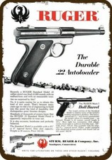 1966 RUGER .22 & MARK I BULL BARREL Vintage-Look DECORATIVE REPLICA METAL SIGN picture