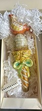 RARE Mackenzie-Childs Nesting Partridge Glass Christmas Tree Topper RETIRED HTF picture