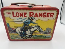 1954 Lone Ranger ADCO Liberty Metal Lunch Box Tonto Silver Vintage Western picture