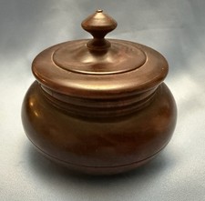 Vintage Turned Hardwood Treen Lidded Jar Tobacco Pot Beautiful Grain 5” picture