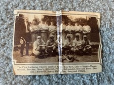 Circa 1910s Newspaper Clipping Photo of The First Lutheran Church Baseball Squad picture
