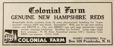 1934 AD.(XH82)~COLONIAL FARM, PEMBROKE, NH. GENUINE NEW HAMPSHIRE REDS picture