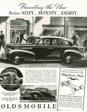 1938 Oldsmobile Eighty 4-door Sedan Suicide Doors art Vintage Print Ad Smoking picture