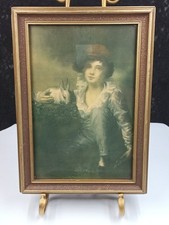 Antique 1930's Art Deco Picture Frame With Tooled Faux Leather Inlay And Gold... picture