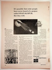 Garrett 1964 SNAP-50 SPUR Space Power Project Print Advertisement 8x11 picture