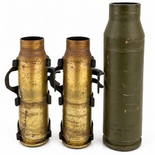 Pair Vintage 20mm M103 Brass Display Tubes Links Military Desk Art picture