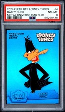 DAFFY DUCK 2024 FLEER RETRO LOONEY TUNES BLUE PRECIOUS METAL GEM /50 PSA 8 POP 1 picture