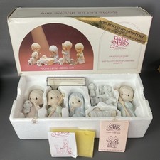 Precious Moments Vintage 9 Pc Nativity Set  Come Let Us Adore Him Complete 1986 picture