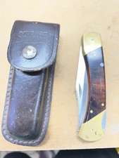 Vintage 1978 Schrade USA LB7 Uncle Henry Bear Paw Lockback Knife 4-Pin Sheath picture