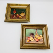 Copper Still Life R. Dehl Coppercraft Fruit Wine MCM Farmhouse Country Set 2 picture