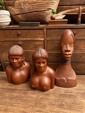 Vintage Hand-Carved Wood BustsMid-Century African Folk Art StylePair · $245 picture