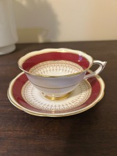 PARAGON tea cup & saucer PINK cabbage rose with gold rim teacup set picture