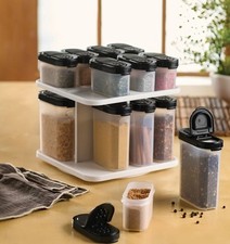 Tupperware Large Small Spice Shakers Complete 17 PC Set Includes White Carousel picture