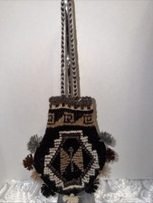 Vintage Andean Chuspa Bag Handwoven Wool Alpaca Shaman Medicine Pouch Bolivia picture