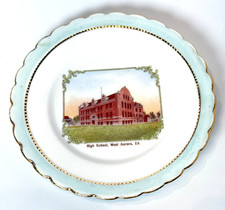 AURORA High School IL ILLINOIS Antique Souvenir China TRINKET DISH PLATE picture