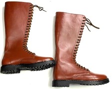 WWI WWII US ARMY OFFICER KNEE HIGH COMBAT FIELD BOOTS-SIZE 10 picture