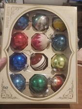 12 Vintage Shiny Brite Christmas Ornaments (Top) picture