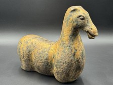 Global Views Gold Etruscan Horse Ceramic Figure Statue, Made In Italy picture