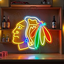 Chicago Blackhawks LED Neon Sign With Dimmer USB Powered Adjustable Light picture