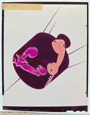 Vintage Jon Henry Original 4x5 Transparency Mid Century Modern Telephone Art picture