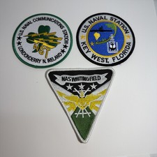 3 Vintage Military U.S. Naval Navy Station Patches Approx 4” Ireland, FL. picture