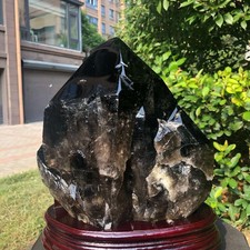 19.36LB Natural Dark tea quartz Crystal Specimen Reiki Mineral Add bracket 1350 picture