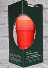 6 PACK STARBUCKS MULTI USE HOT CUPS HOLIDAY WITH LIDS TUMBLER 16oz GIFT SET NEW picture