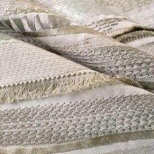 Stroheim Abstract Embroidery Linen Fabric- Romany / Sea Fog 1 yd 6553701 picture