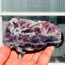 420g Rare Natural Pyramid  Pink Fluorite Quartz Crystal Mineral Specimen picture