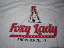 Vintage FOXY LADY Providence, RI (XL) T-Shirt NEW ENGLAND PATRIOTS picture