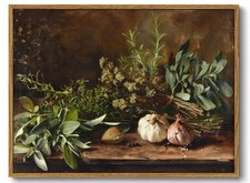 Xlartmy Framed Canvas Wall Art Vintage Aesthetic Kitchen Wall Decor Botanical picture