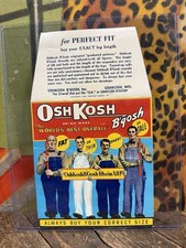 VINTAGE 1950 OSH KOSH BGOSH OVERALLS SIGN CLOTHING BIBS OSHKOSH WISCONSIN RARE picture