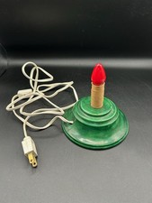 VTG Small Ceramic Christmas Tree Bulb Base With Design Replacement Part Working picture