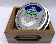 Morgan Oysters - Vintage Can Lid Coaster Set 4 - Limited Run - Weems, VA picture