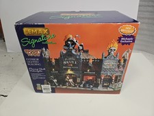 Lemax Spooky Town Flaming Skull Motorcycles Halloween Retired READ DESCRIPTION picture
