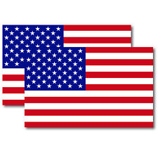 American Flag Automotive Magnet Decal, 5x8 inches, 2 Pack, Red White, and Blue picture