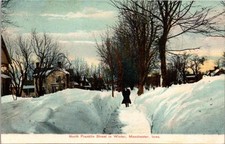 c1908 North Franklin St in Winter Manchester Iowa IA Delaware County Postcard picture